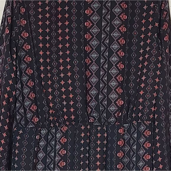 NY Collection  Gathered Waist Print Casul Dress - Picture 5 of 7